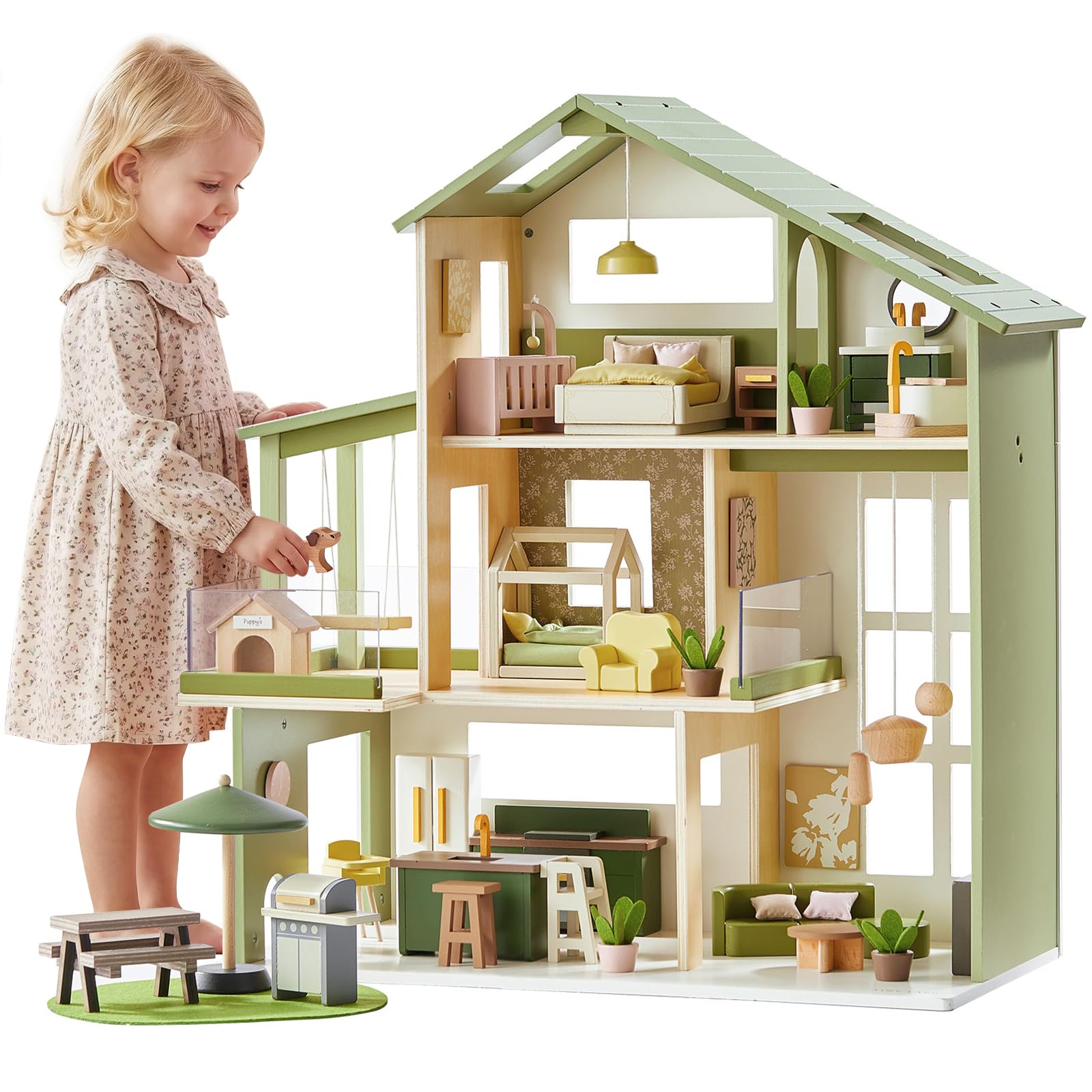 Tiny Land Wooden Doll House - dollhouses | Mubboo