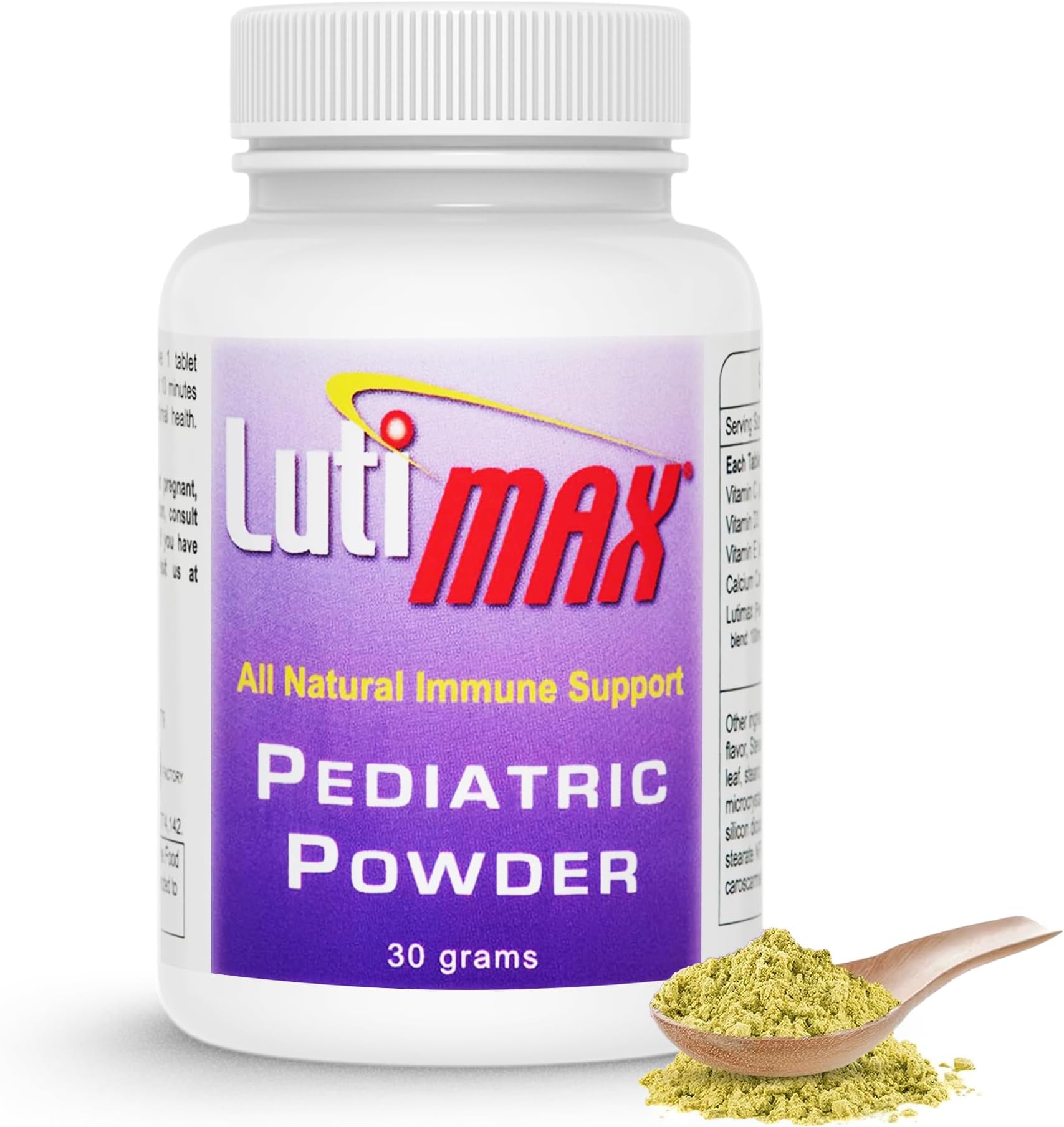 Lutimax Pediatric Powder Brain Supplement with Luteolin & Rutin - Kids Memory, Focus, Muscle & Immune Support Brain Supplements - Nootropic Antioxidants - 100 Servings