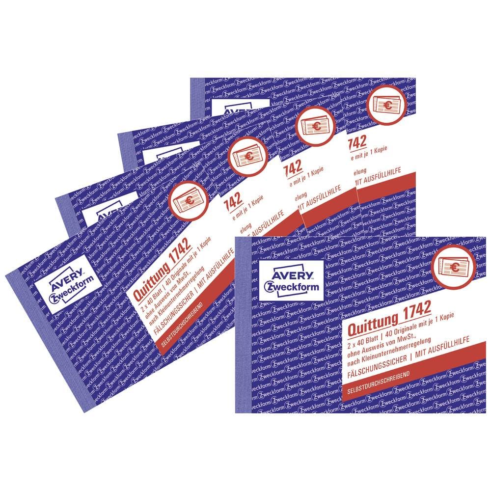 AVERY Zweckform 1742-5 Small Business Receipt Pad (A6 - View #5