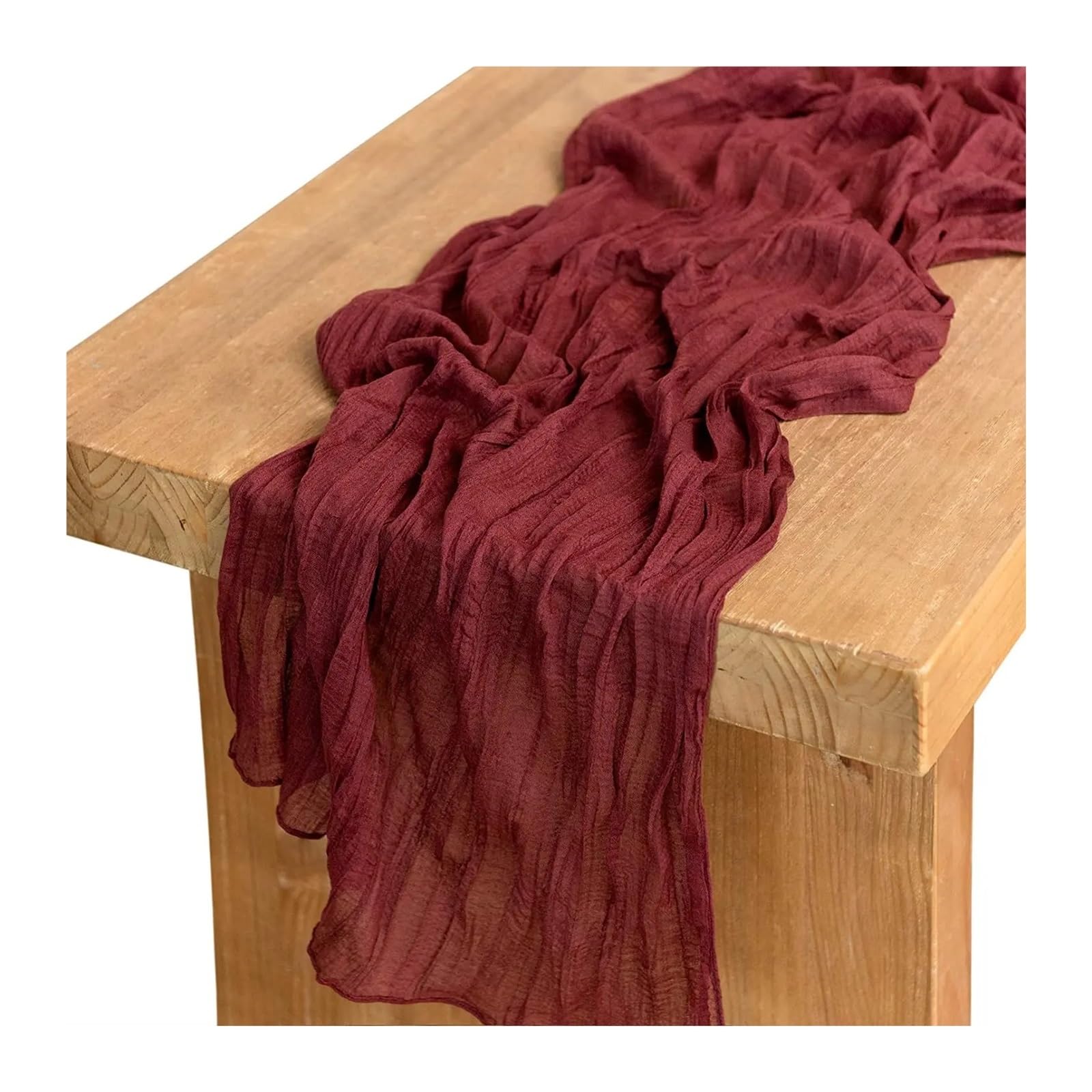 Cotton Table Napkins, Cheesecloth Gauze Table Runner Multicolor 10 Pcs Multiple Sizes(Burgundy,10PCS 90X400cm)