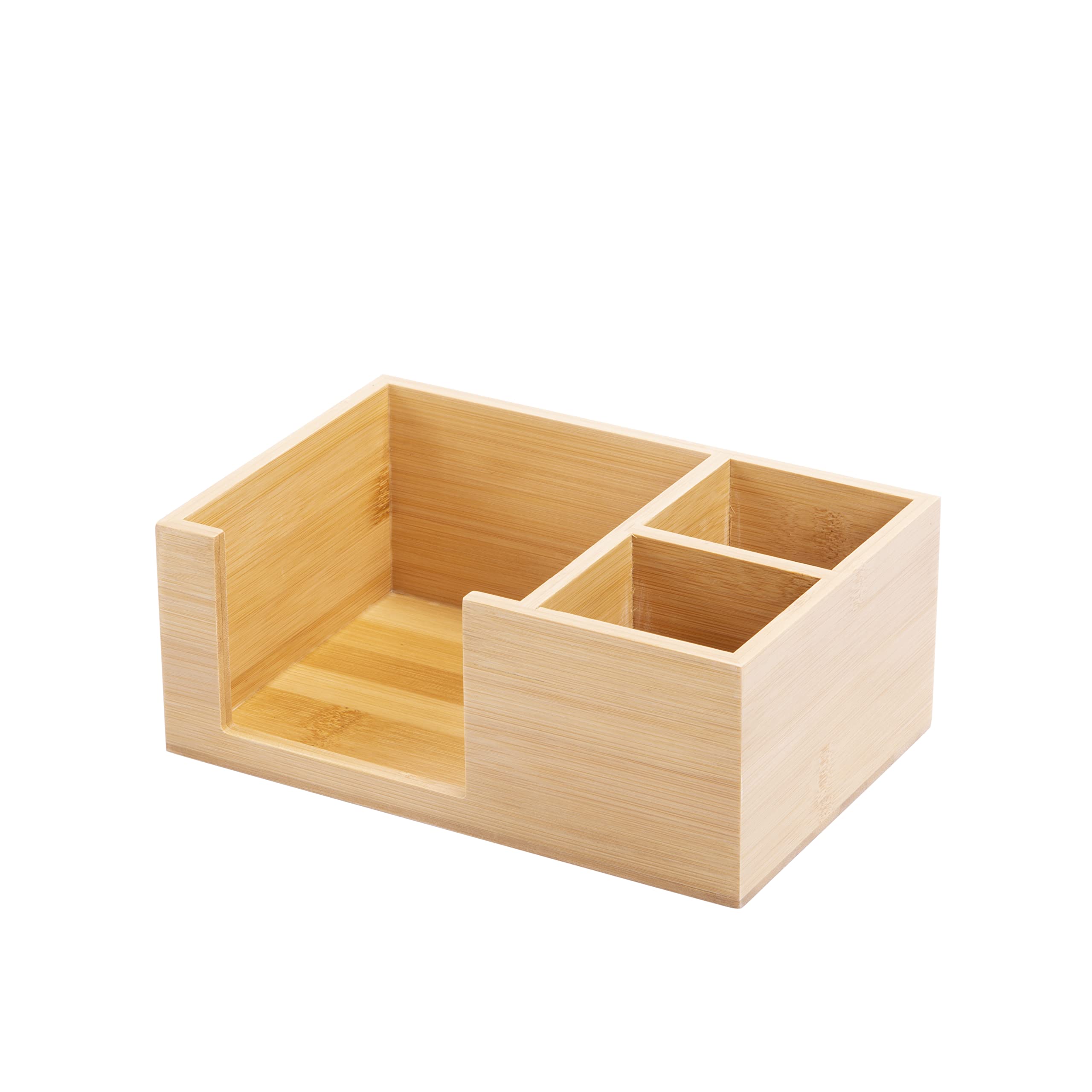 Wickerfield Natural Drawer Divider - Kitchen Cabinet & Office Desktop Organizer (3 Compartment Cutlery Tray)