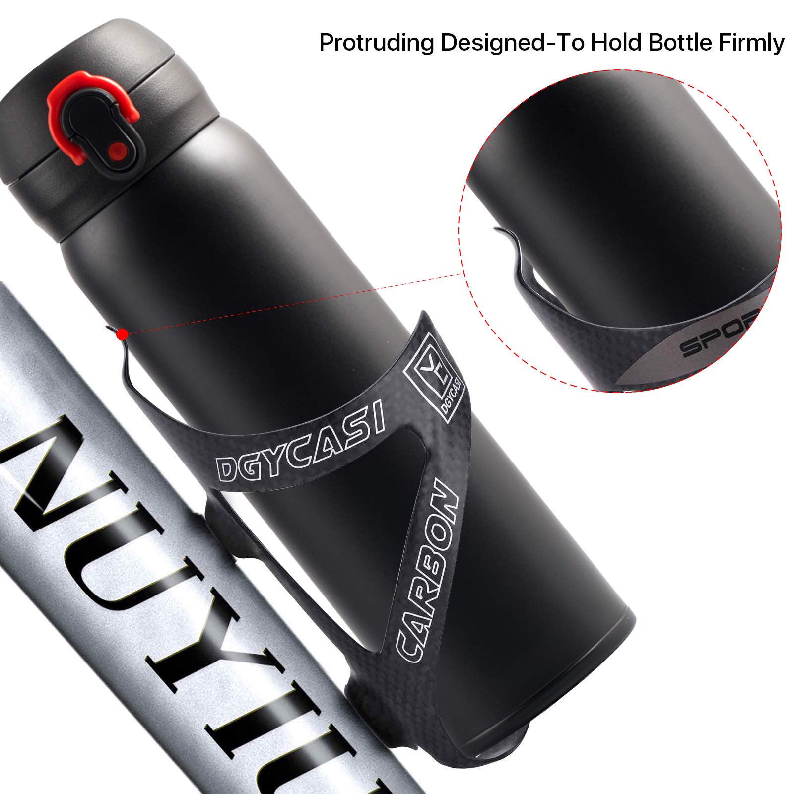 Portabotellas De Fibra De Carbono Para Bici, Ultraligero (29g) Para Botellas De 74mm