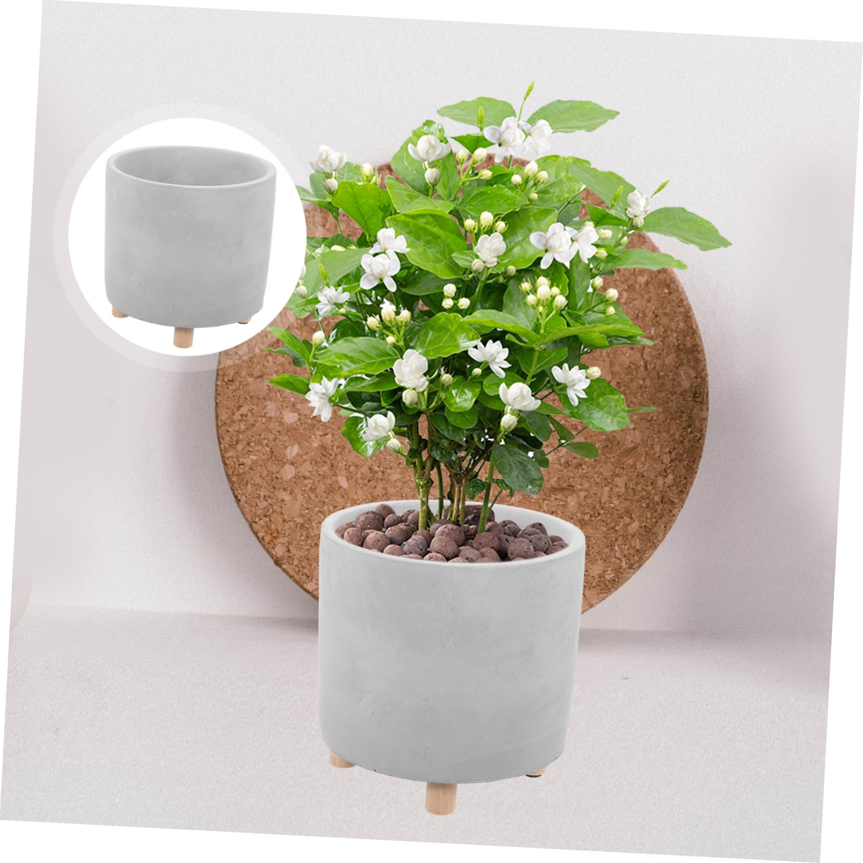 Toyvian Pot de Fleurs Ciment Créatif Jardinière Intérieur pour Plantes Fleurs Maison Bureau Balcon Jardin