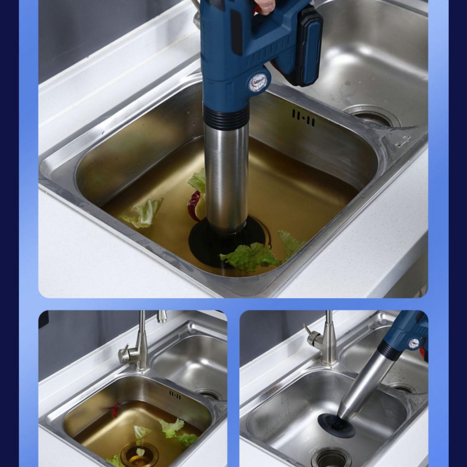Desatascador de Tuberías Máquina Desatascadora Propiedad para Inodoro con Batería de Litio Desatascador de Tuberías Obstruido Mejorado Obstrucción Li para Batería de Li Baño para