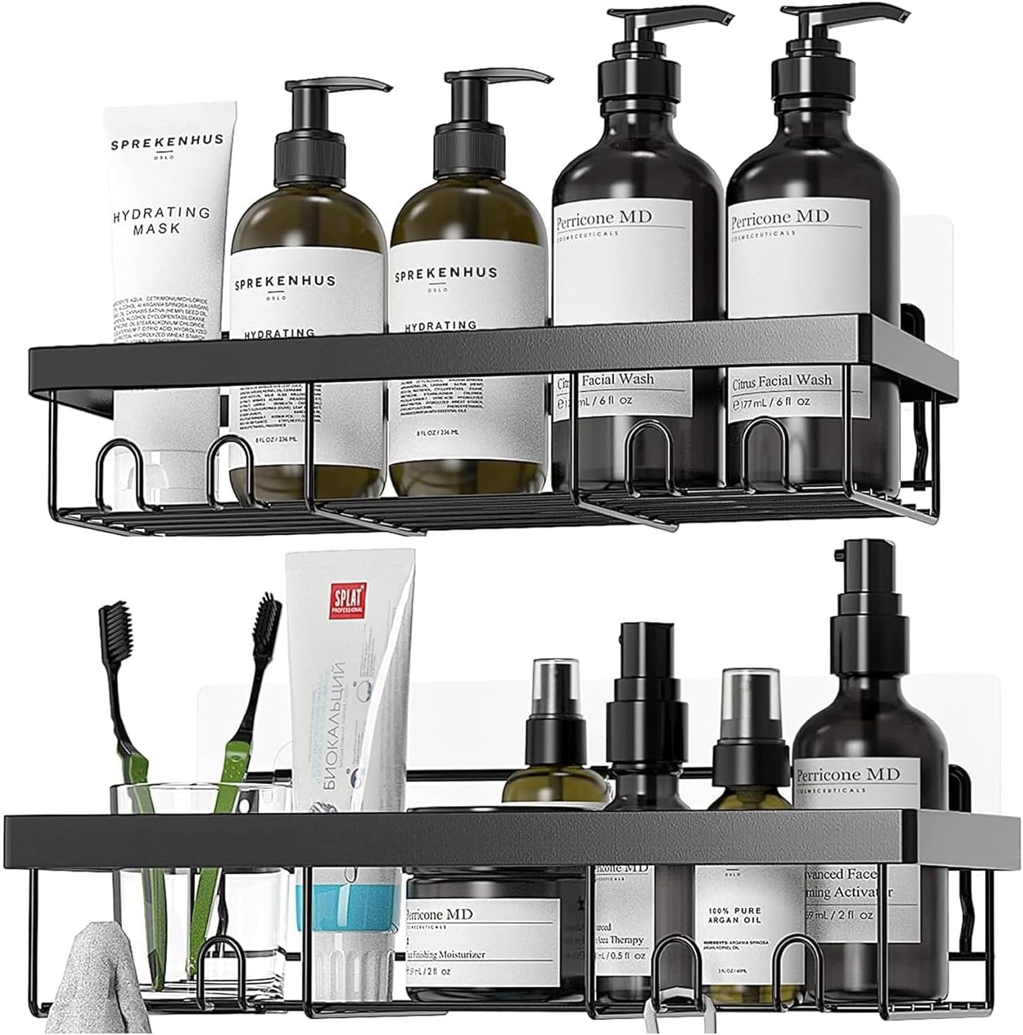 Sulfar Bathroom Shelf | 2-Pack No Drilling Stainless Steel Shower Shelves | Wall Mounted Bathroom Storage Organizer