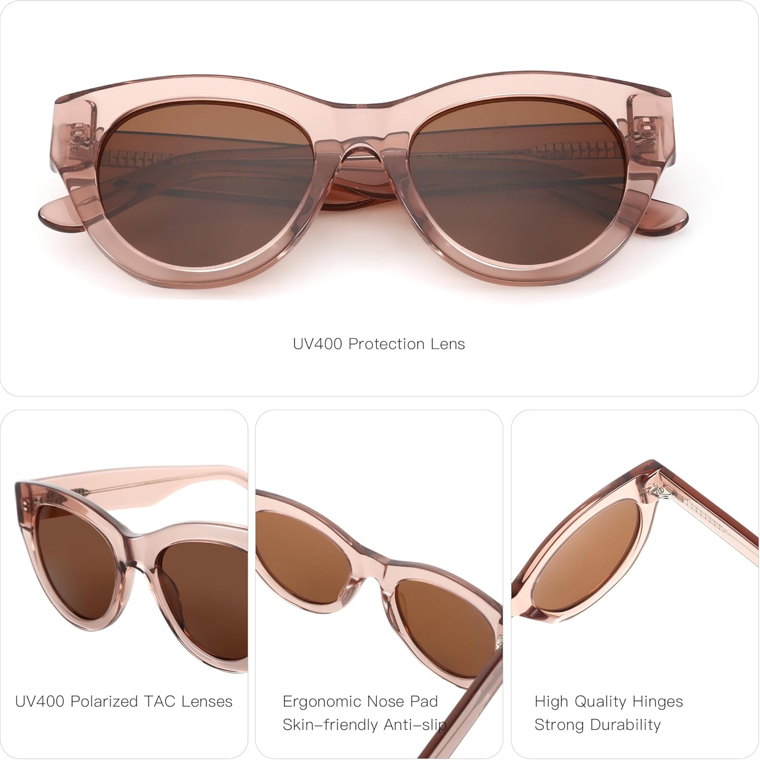 ZENOTTIC Polarized Sunglasses Women Round: Trendy Sun Glasses for Ladies - Retro Classic Shades UV400 Protection - Image 3