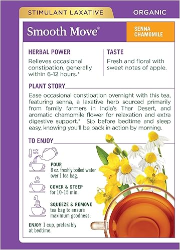 Miniatura 3 de Traditional Medicinals Organic Smooth Move - Té de manzanilla, 16 bolsas de té