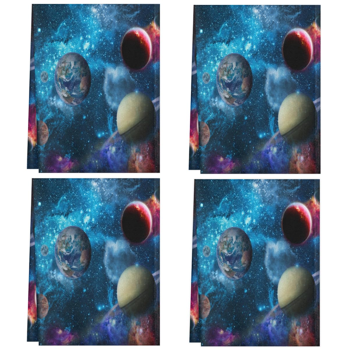 Asciugamani Da Cucina Riutilizzabili Universe Planet Cosmo – 100% Poliestere, 71x45 Cm, Super Assorbenti, Con Passante