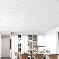 Vista 16 de Art3d 12-Pack Smooth Drop Ceiling Tile 2ft x 2ft - Fire-Rated, Waterproof, Reusable - Premium PVC, No Sag and Breakage - Cover 48 Sq. Ft, Black