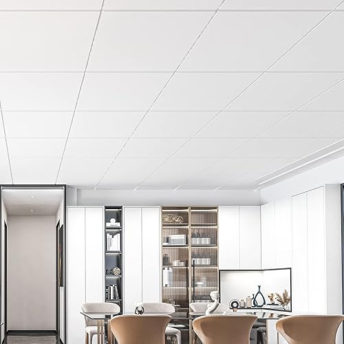 Miniatura 16 de Art3d 12-Pack Smooth Drop Ceiling Tile 2ft x 2ft - Fire-Rated, Waterproof, Reusable - Premium PVC, No Sag and Breakage - Cover 48 Sq. Ft, Black