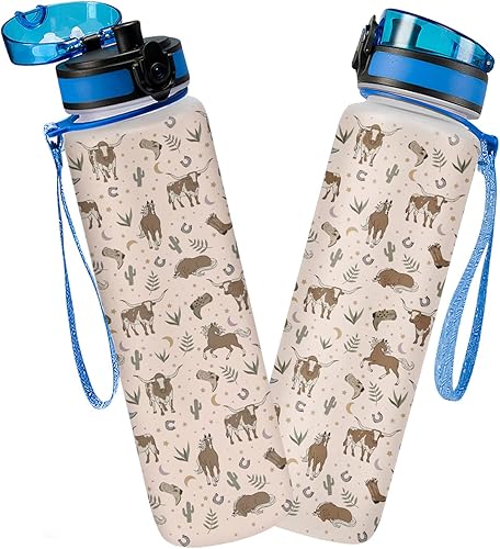 Miniatura 15 de Botella de seguimiento de agua de 32 oz, botella de agua para recordar beber, botella con marcador de tiempo, botella de agua motivacional aislada