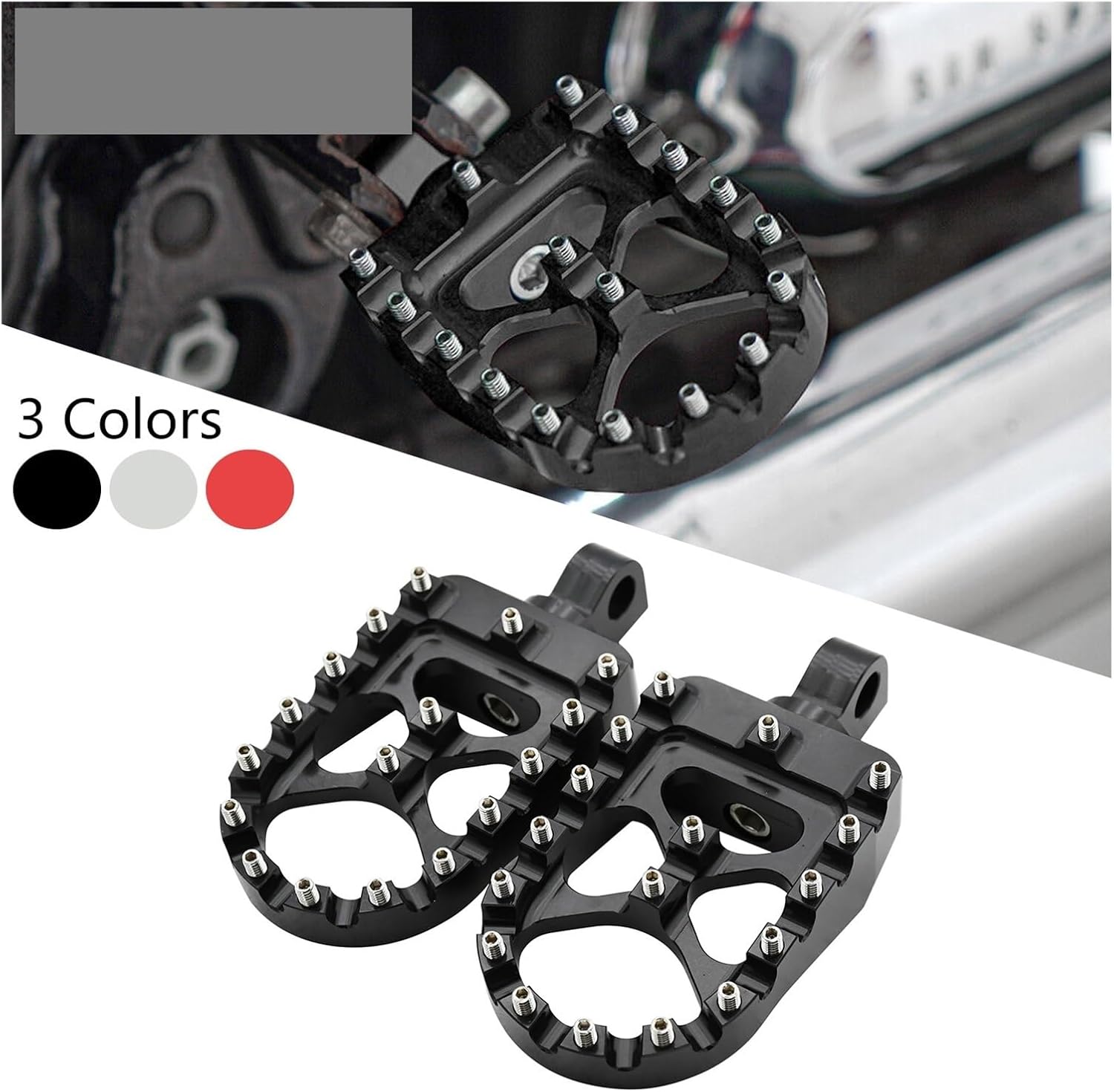 Motorcycle Wide Fat Footpegs 360° Roating Floor Boards Fit For Harley Fat Fit For Softail Sportster Motocross Universal(2)