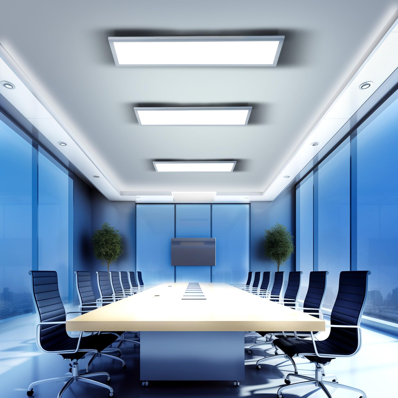 OTREN Panel Superficie LED 58x20cm, Lámpara Techo 26W Con Mando a Distancia 2600LM Regulable Luz para Salón Oficina Cocina Dormitorio, 2800-6000K