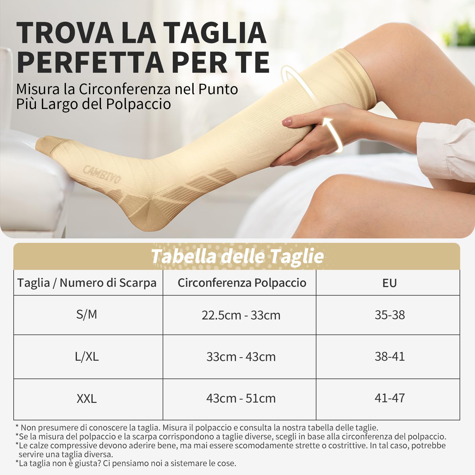 CAMBIVO Calze Compressione Graduata Donna Uomo 3 Paia, Calze a Compressione Graduata 20-30mmHg, Calze Antitrombo Elastiche a Compressione, Gambaletti Calzini per Sportive, Vene Varicose, Aereo, Corsa