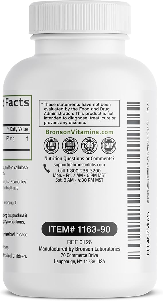 Bronson Ginkgo Biloba Extra Strength Brain & Memory Support 90 Capsules