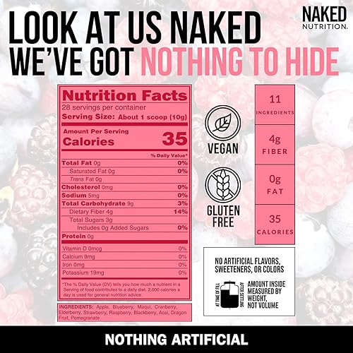 Miniatura 3 de NAKED Reds Superfood Powder - Mezcla de polvo de frutas de polifenol saludable y energizante, sin rellenos, sin aditivos, vegano, sin OMG, sin