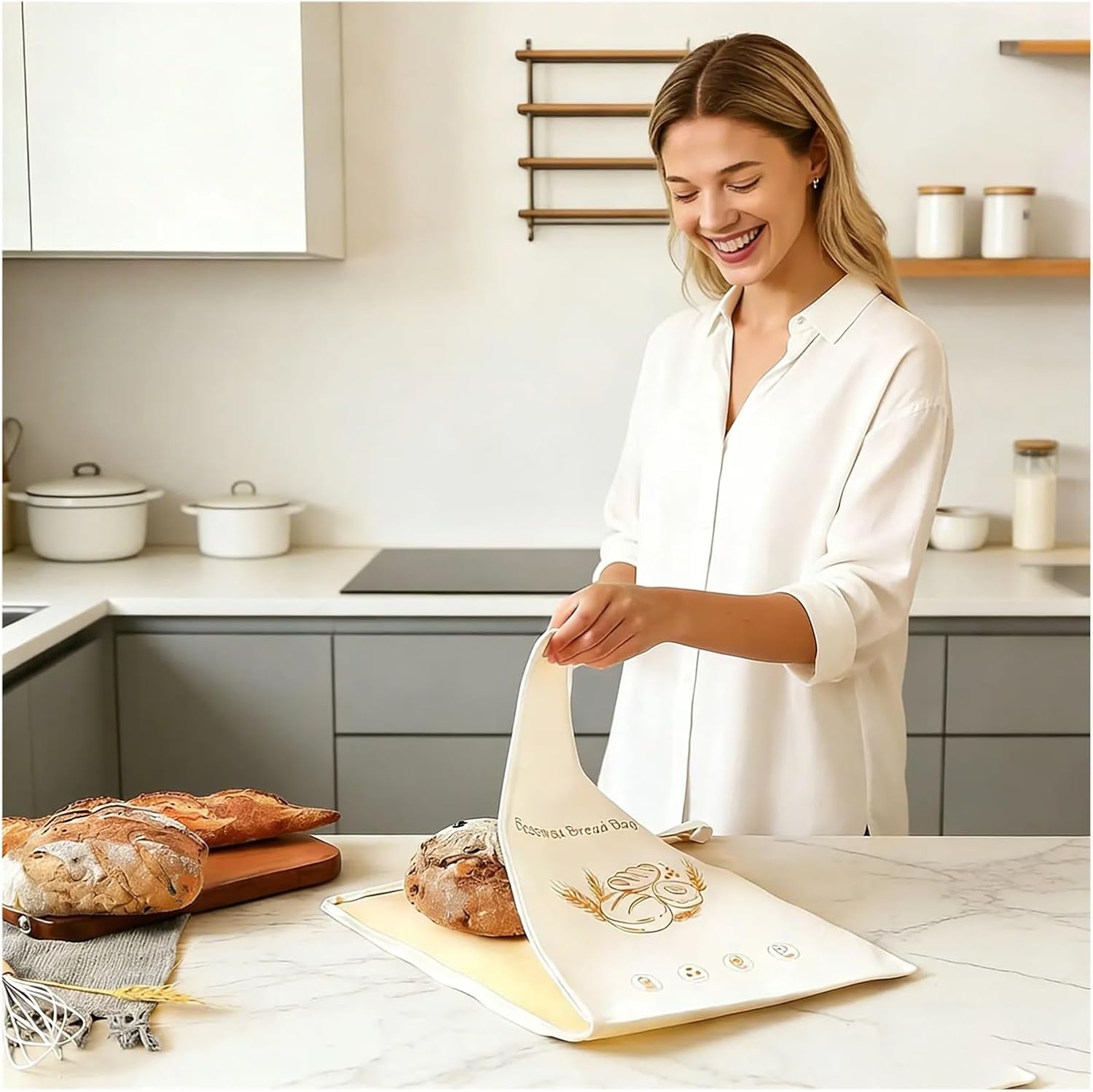 Beeswax Bread Bag Beeswax Bread Bags Reusable For Homemade & Lock With Zip For Freshness With Sealing Storage