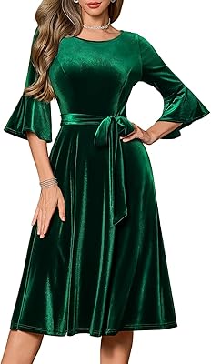 HomRain Womens Long Sleeve Velvet Midi Dresses for Botswana | Ubuy