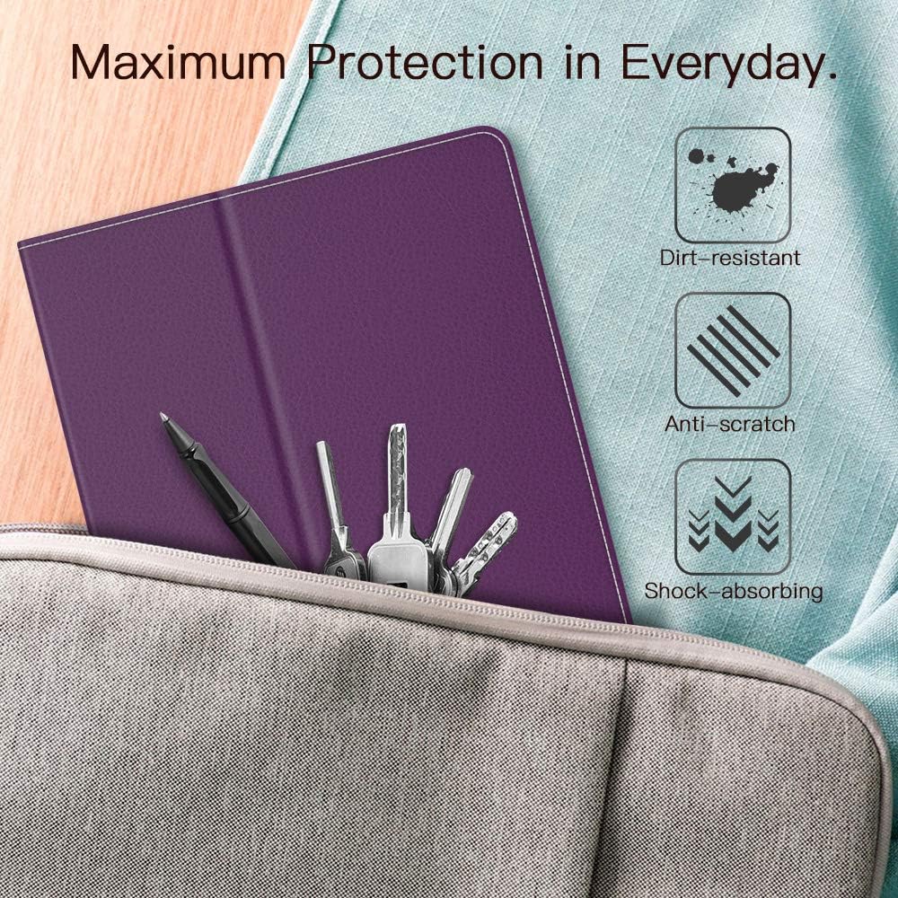 Dadanism Case Fit Samsung Galaxy Tab S6 10.5”, Ultra Slim Lightweight Folding Stand Soft PU Back Cover with Auto Sleep/Wake & Hand Strap Fit Galaxy Tab S6 10.5 inch Tablet - Purple