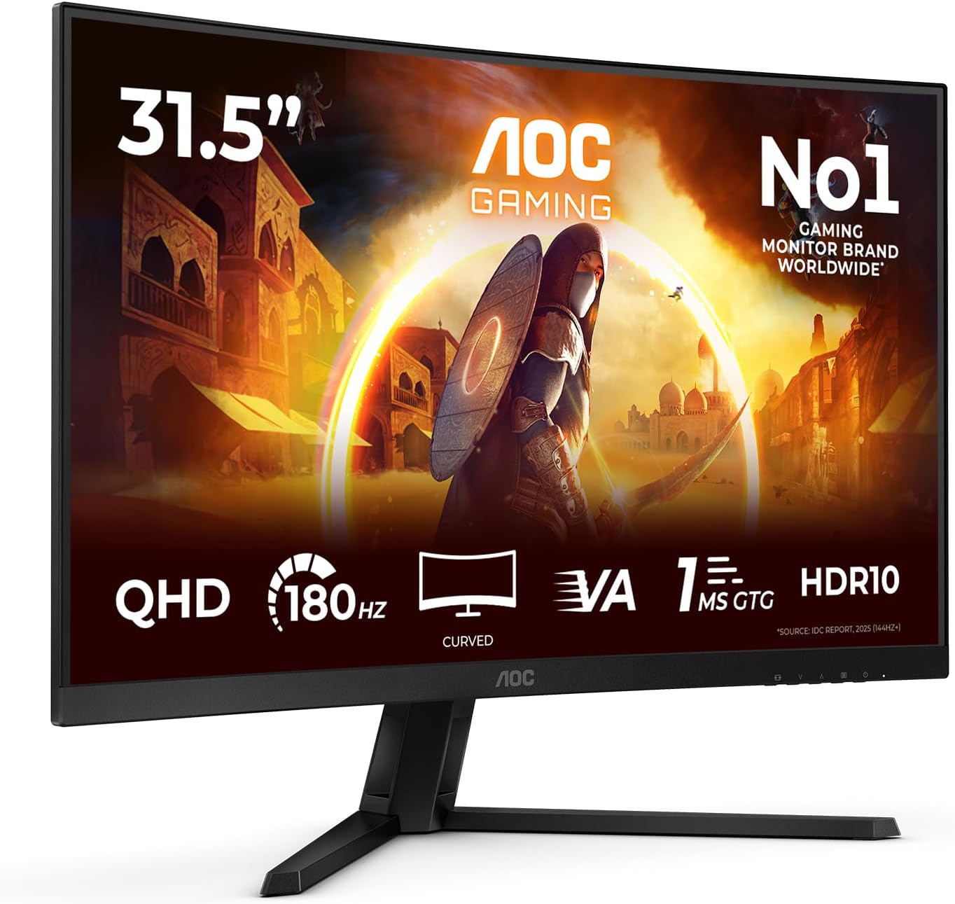 AOC Gaming C27G42E - 27 inch Full HD Curved Monitor, 180 Hz, 0.5 ms, FreeSync Premium (1920x1080, 1x HDMI 2.0, 1x DisplayPort 1.4) black