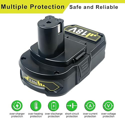 Miniatura 5 de Batería de repuesto para baterías de litio Ryobi 18V ONE+ P102 P103 P104 P105 P107 18V 3.0Ah (paquete de 2)