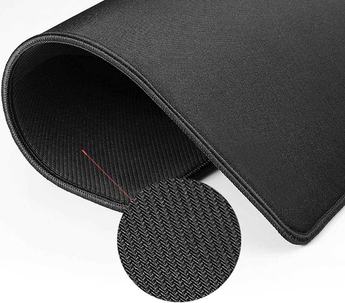 Computer Mouse Pad, 17 Pcs Black Extended Gaming Mouse Pad with Non-Slip Rubber Base, Textured with Stitched Edges : Office Products