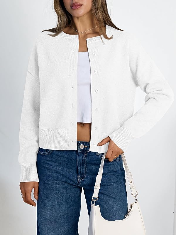 LILLUSORY Womens Lightweight Cardigan Fall Cute Sweaters White XS by LILLUSORY - Used condition - Image 2