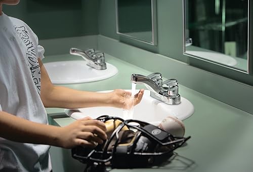 Miniatura 5 de Moen 8886 M-Press - Grifo de baño con dosificación central de 4 pulgadas con dos asas, 0.5, cromado