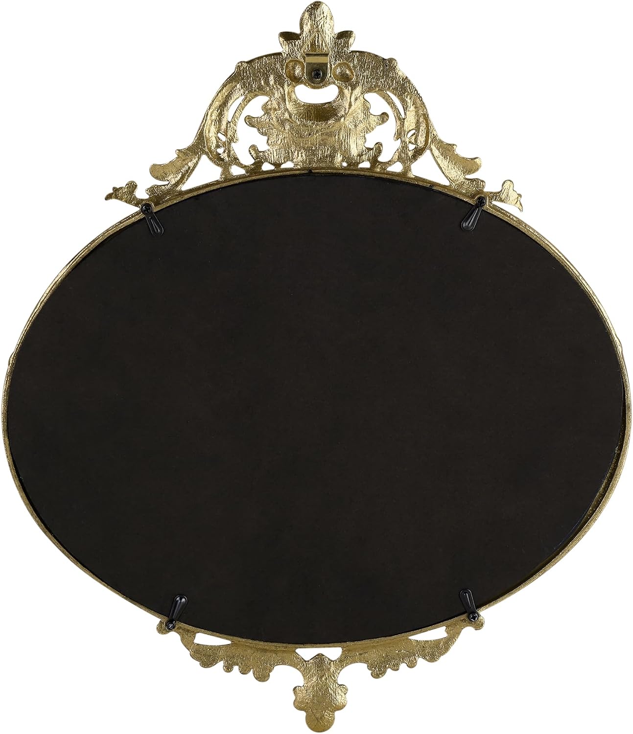 NIKKY HOME 10" x 12" Rustic Decorative Metal Oval Wall Mounted Small Victorian Mirror for Home Decor Decoration, Gold