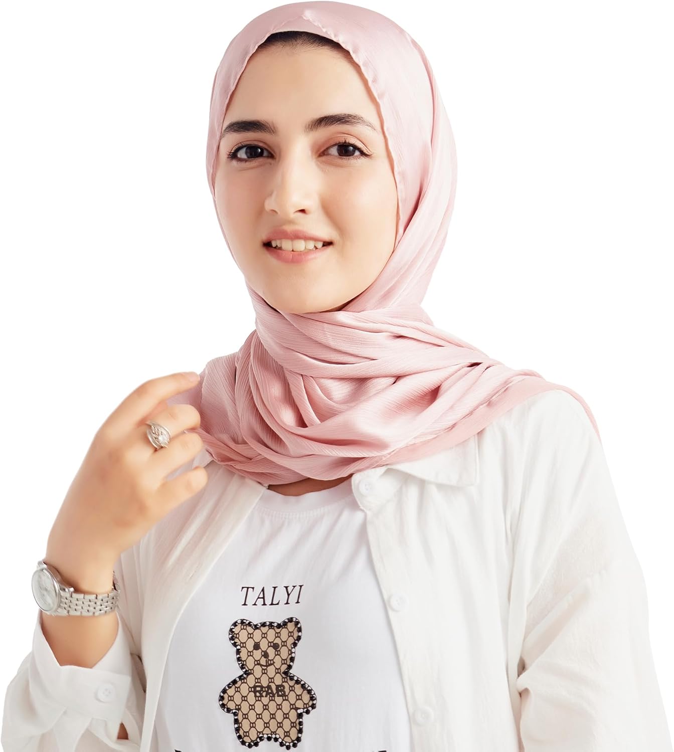 Satin Crepe Hijab Scarf for Women - Image 6