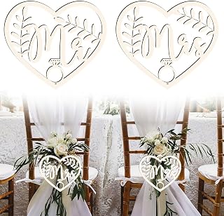 Mr and Mrs Wedding Chair Sign, Señales de silla de boda para Novia y Novio, con Cuerdas de Yute, Carta de Madera Signo Decoración, Wedding Decor, para Fiesta de Compromiso de Boda