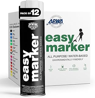 Fox Valley Easy Marker Inverted Marking Spray Paint, White - 18 oz (Pack of 12), Upside Down Marking Paint for Grass & Tree Marking, Parking Lot, Quick Drying & Durable