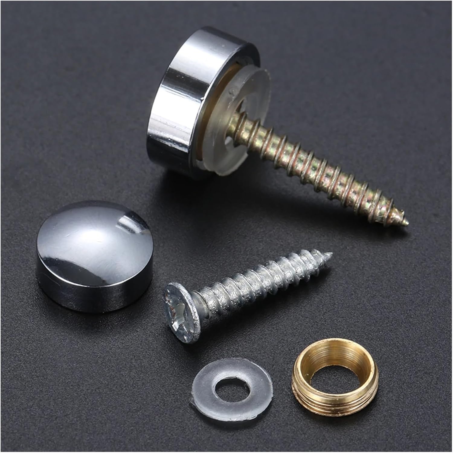 40 Pcs Brass Copper Glass Fastener Advertising Screws Mirror Nails Decorative Cover Advertisement Fixing Screw 10/12/14/16mm(12mm)
