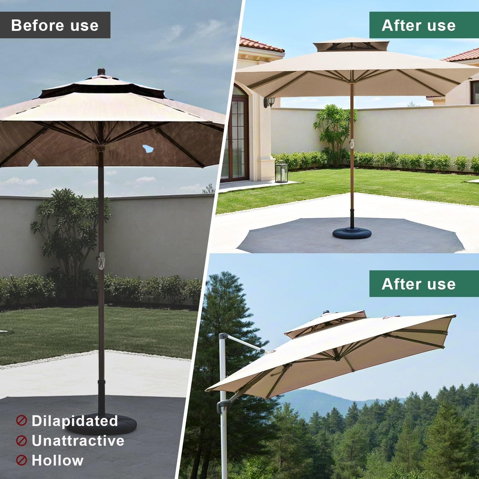 300x300cm Toile de Rechange de Parasol Carré, Auvent de Rechange pour Déporté Parasol de Terrasse, Tissu de Rechange pour Parasol de Table D'extérieur, Jardin, Piscine(Wine Red)