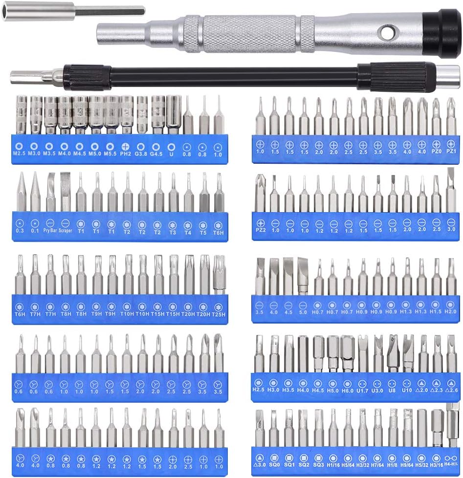 GANGZHIBAO 160pcs Electronics Repair Tool Kit Professional, Precision Screwdriver Set Magnetic with 140 Screwdriver for Repair Computer, iPhone, iPad, MacBook, PC, Tablet, Laptop, Xbox, Game Console