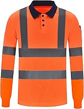AYKRM Long Sleeve Hi-Vis Viz Visibility Safety Work Polo Shirt hi vis Polo Shirt (XS-8XL)