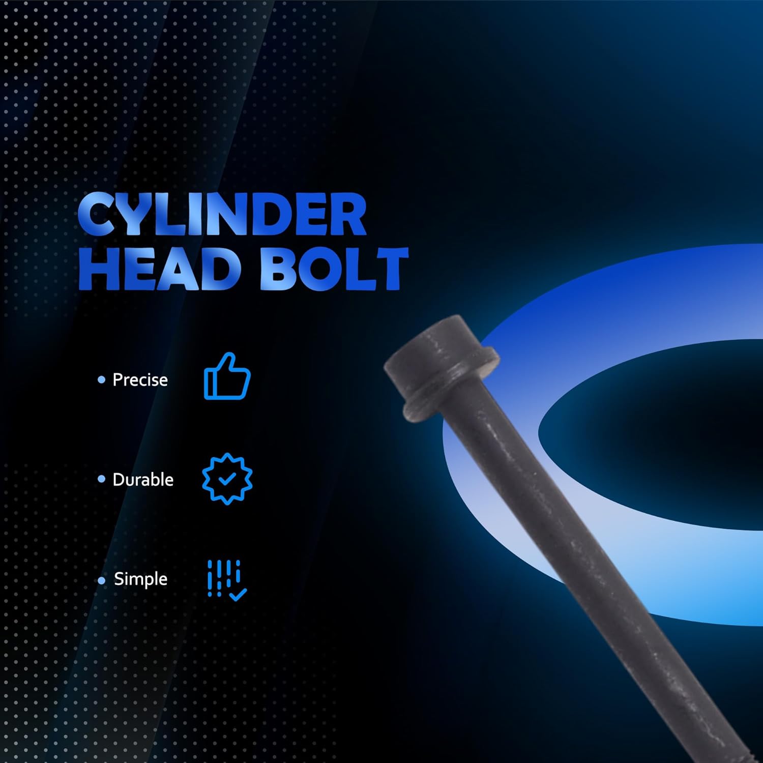 HiSport ES72207 Engine Cylinder Head Bolt Set Replacement for Ford Escape Focus Ranger Fusion for Lincoln MKZ for Mazda B2300 for Mercury Mariner