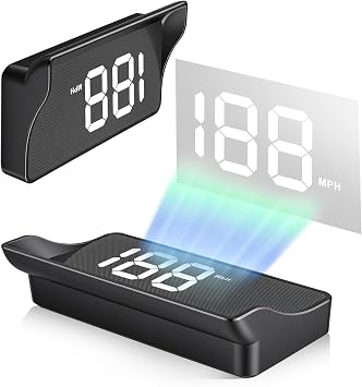 SINGARO Heads up Display for Cars, USB Plug Digital GPS HUD Speedometer with HD Large Font, Universal Mile HUD Head up Speed Displays, Car Interior Accessories for Women and ManWhite