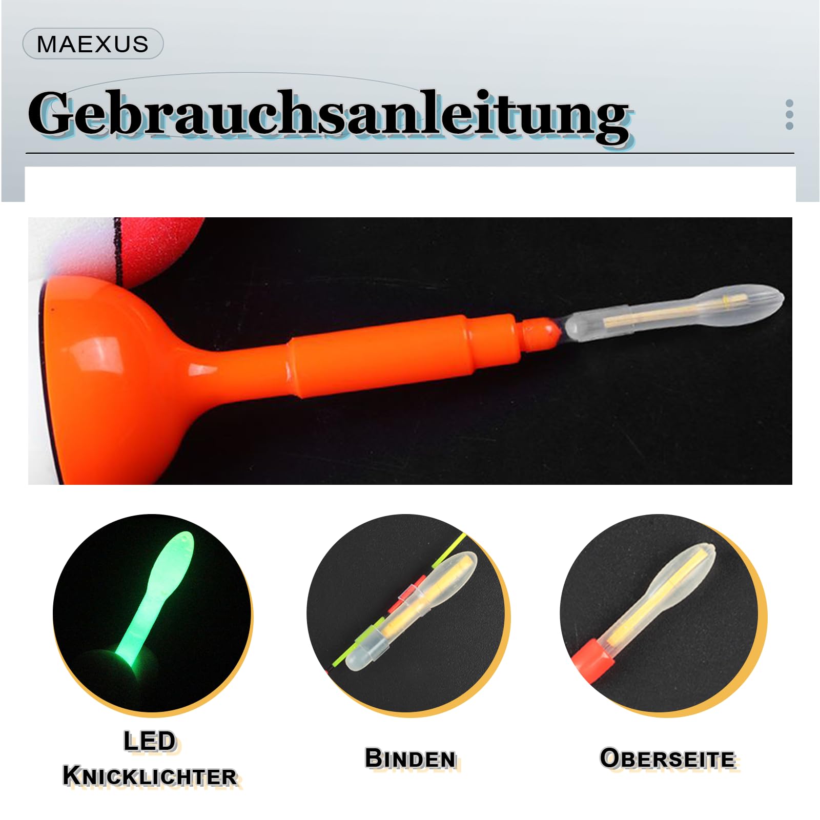 MAEXUS® Świetliki wędkarskie, 40 szt., świecące pręty wędkarskie, zielone 4,5 x 37 mm, świecące boje wędkarskie, świetlik LED, do wędkowania nocnego