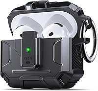 Vista 14 de DASFOND Armor - Funda rígida para auriculares Airpods Pro, grado militar, protección completa, a prueba de golpes, soporte de carga inalámbrica