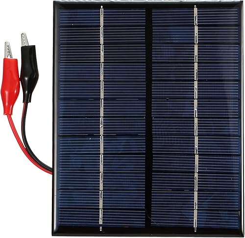 IUPPA 2W 12V Solar Panel with Clips Polycrystalline Silicon Solar Cell DIY Waterproof Camping Portable Power Solar Panel Compatible for Street Light
