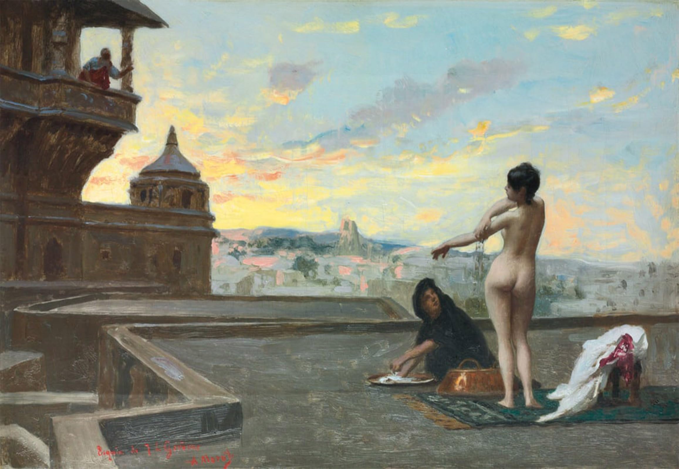ARTXLXXBN Famous Painting Art Wall Decor Abstract Art Picture Bethsabee by Jean Leon Gerome Animal Pictures for Home Decor 60x90cm