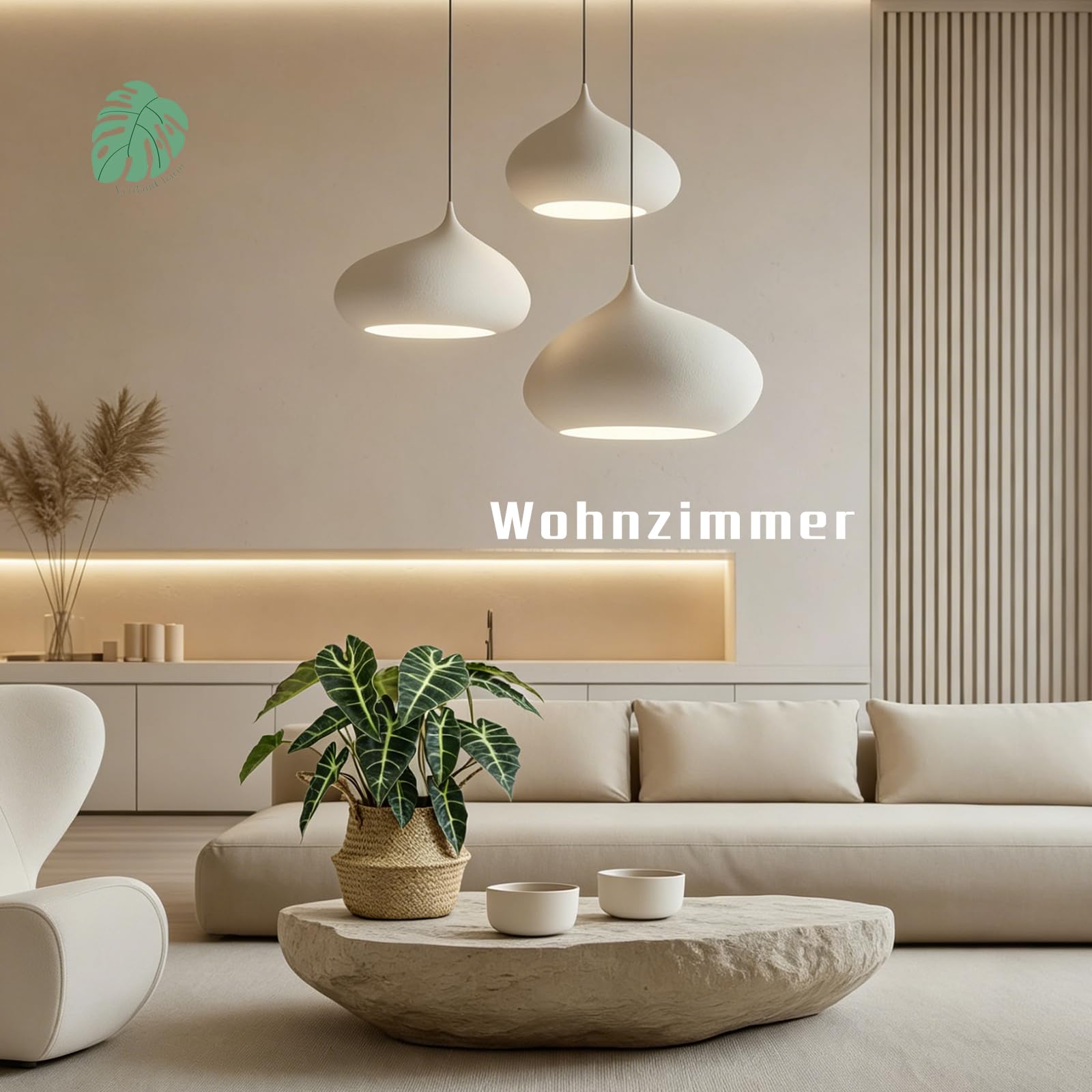 Kunstpflanze Alocasia 46cm – 20 Blätter mit weißen Adern wie echt | Künstliche Pflanzen groß für Wohnzimmer, Schlafzimmer, Büro & Balkon | Fake Plant Zimmerpflanzen Deko