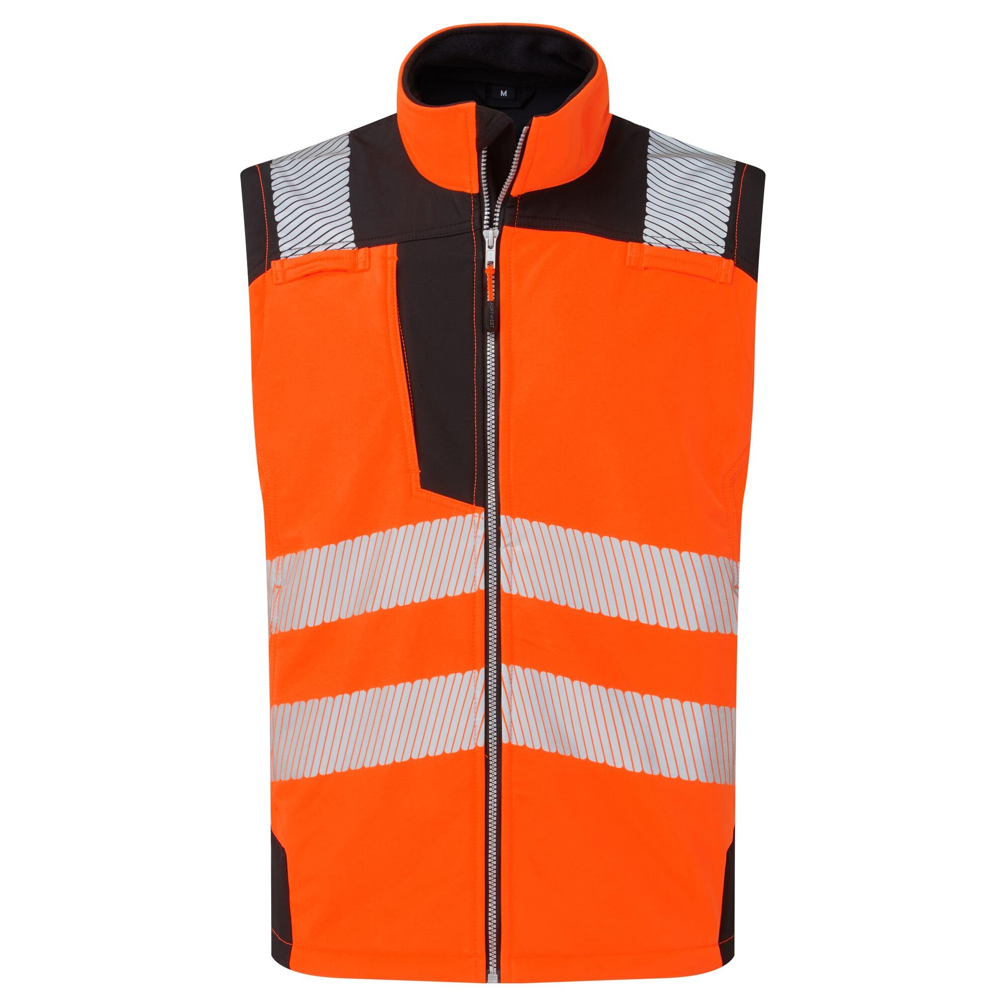 Portwest Orange / Black Pw3 Hi Vis Softshell Gilet
