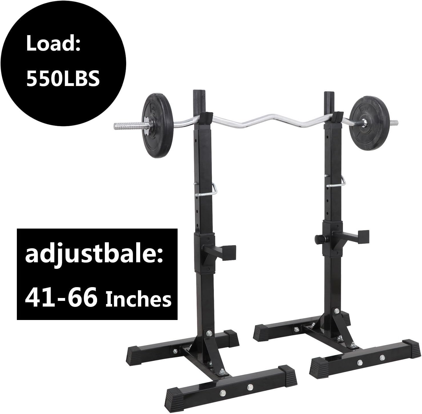 X-Treat Free-Weight Racks Bodybuilding, Fitness, Gym Weight Bar Stand Adjustable Rack Standard Sturdy Steel Squat Stands Bench Press Stand Barbell Racks Holder Home Gym Fitness Exercise Equipment. x2 : Sports & Outdoors