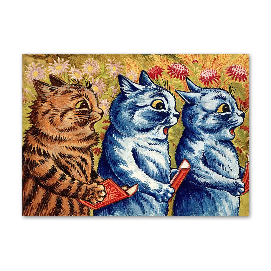Louis Wain Chat Affiche Toile 60x80cm Peinture Murale Moderne sans Cadre