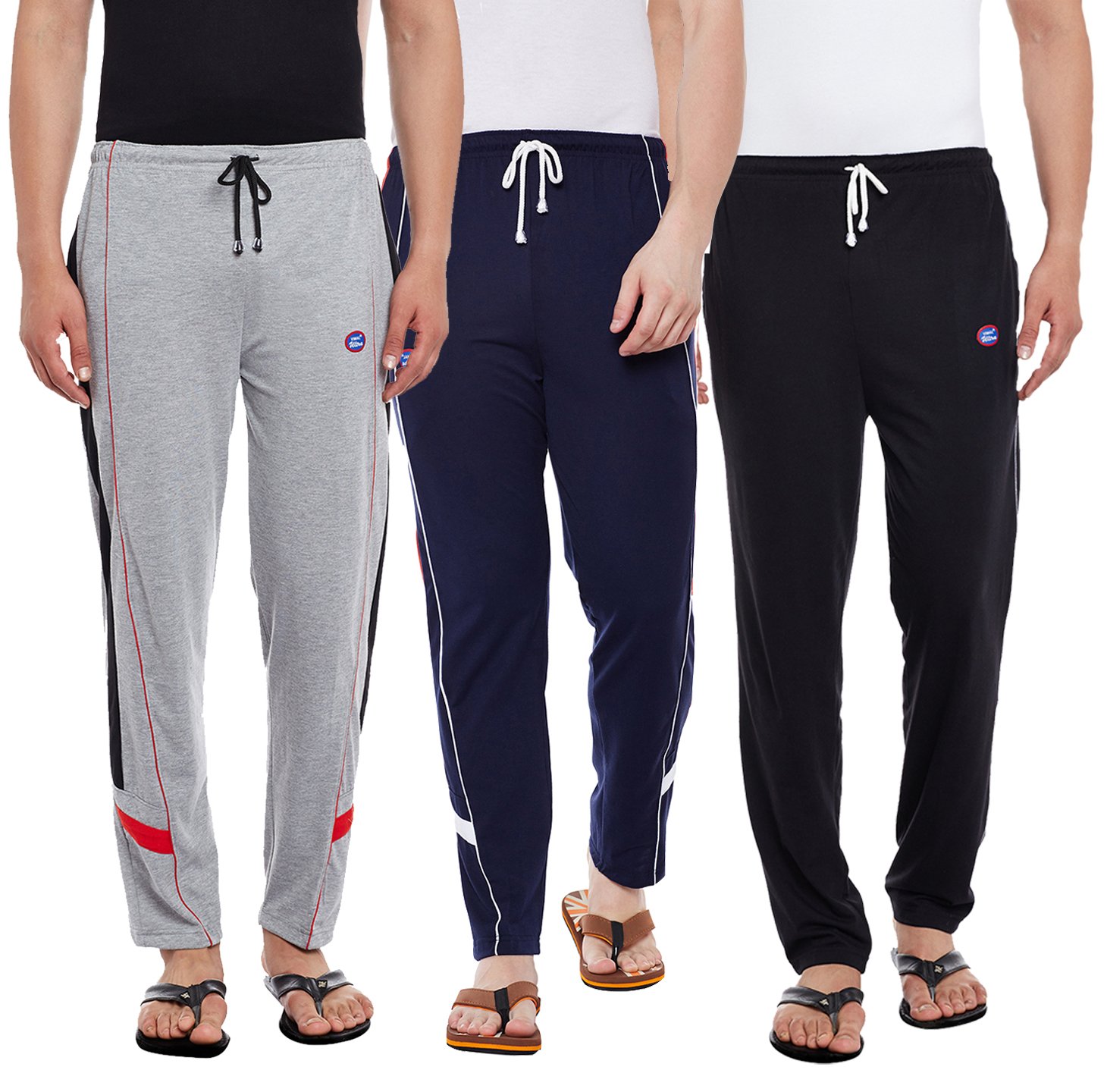 VIMAL JONNEYCotton Multicolor Trackpants for Men(Pack of 3) (D7MD1BD7N_003-P)
