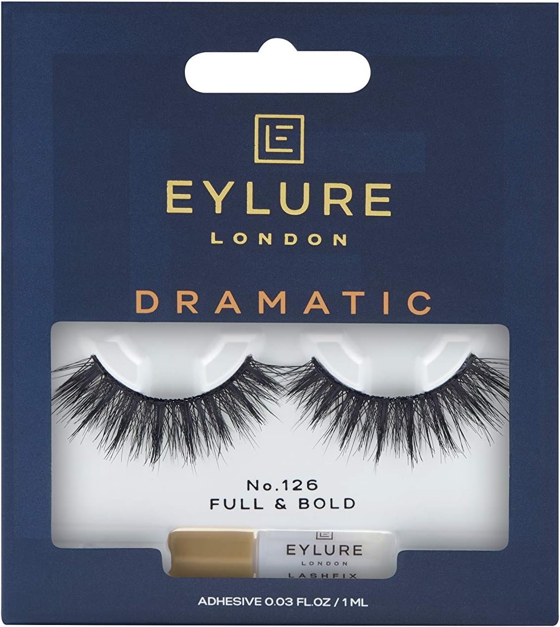 London Dramatic Reusable False Eyelashes Style No.126 | Includes Latex Free Vegan Adhesive with 18 Hour Hold | Last up to 5 Wears