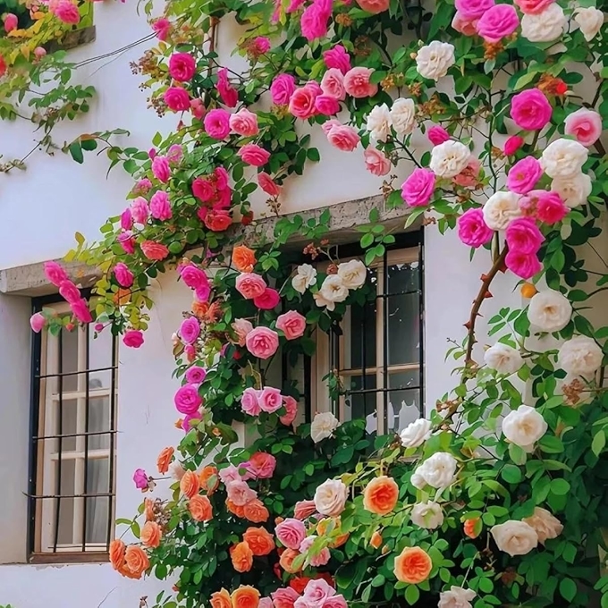 1000颗登山玫瑰种子 - 坚韧的户外植物，美化阳台和围栏，香气四溢的长开花藤蔓