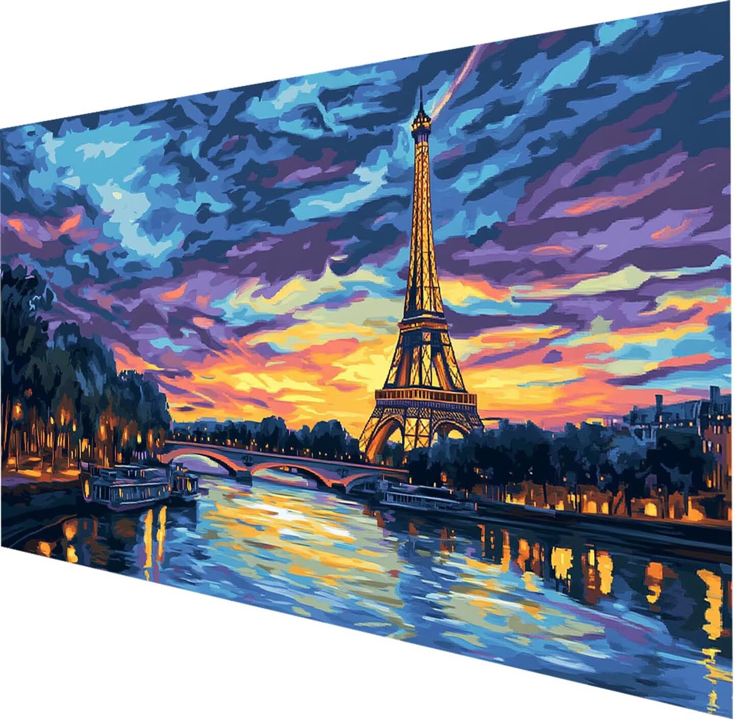 Diamond Painting Adulti Parigi Torre ferro, Rotondi Ricamoe 50x100cm z0-2